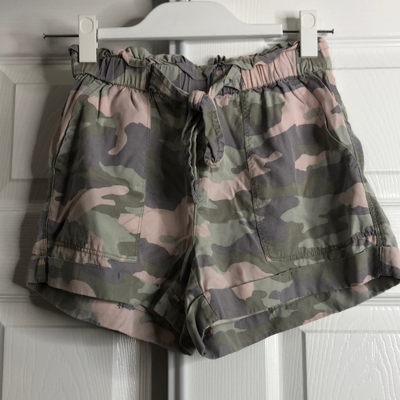 Aerie Lightweight Elastic Waist Ties Pocket XS Camo Print - Picture 1 of 5